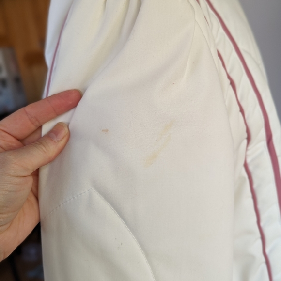 Vintage Puffy White/Pink Ski Jacket Dawn Zippered Toggles Pockets Women's size M - Picture 16 of 16